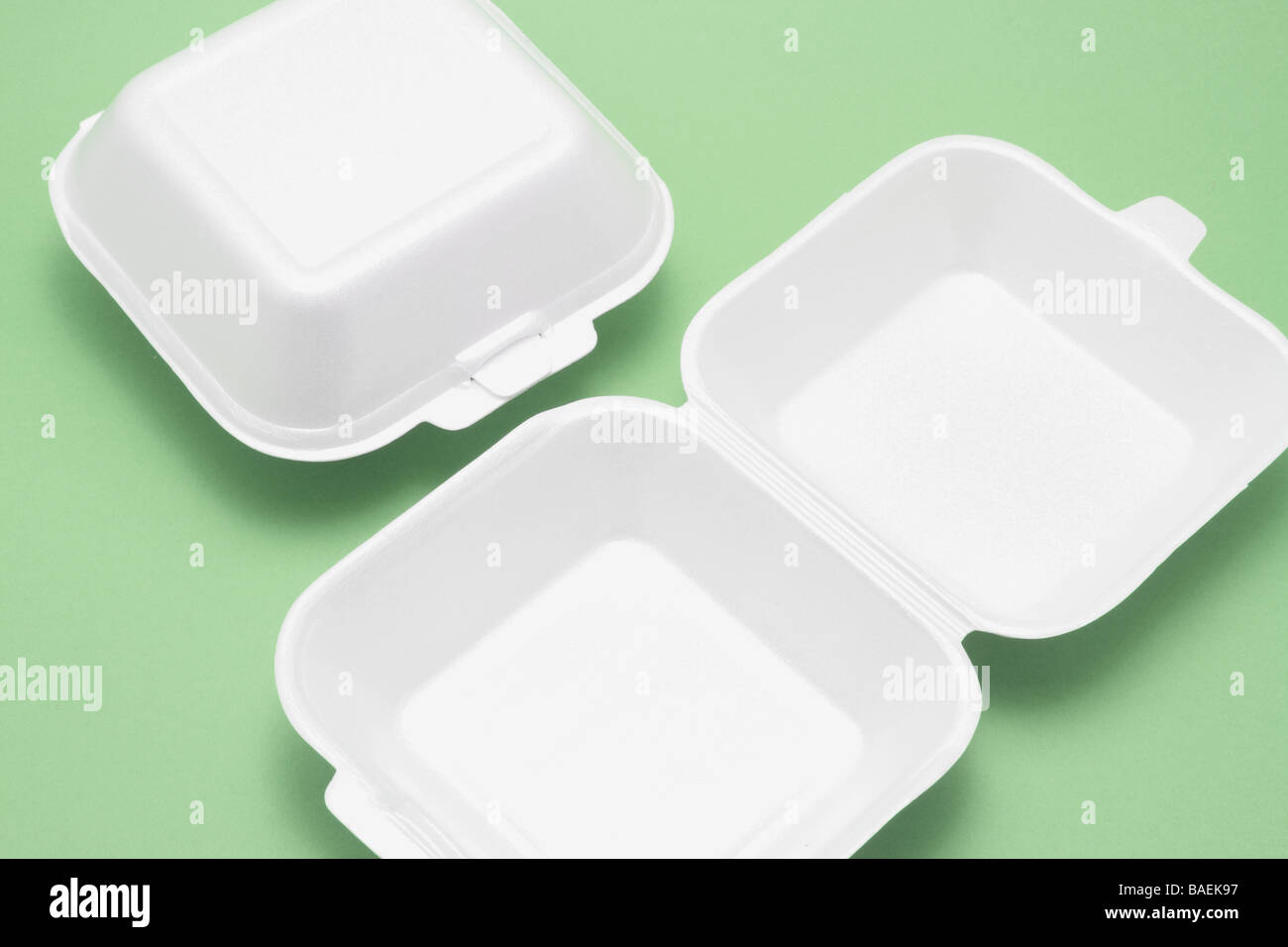 Boîtes alimentaires en polystyrène Banque D'Images