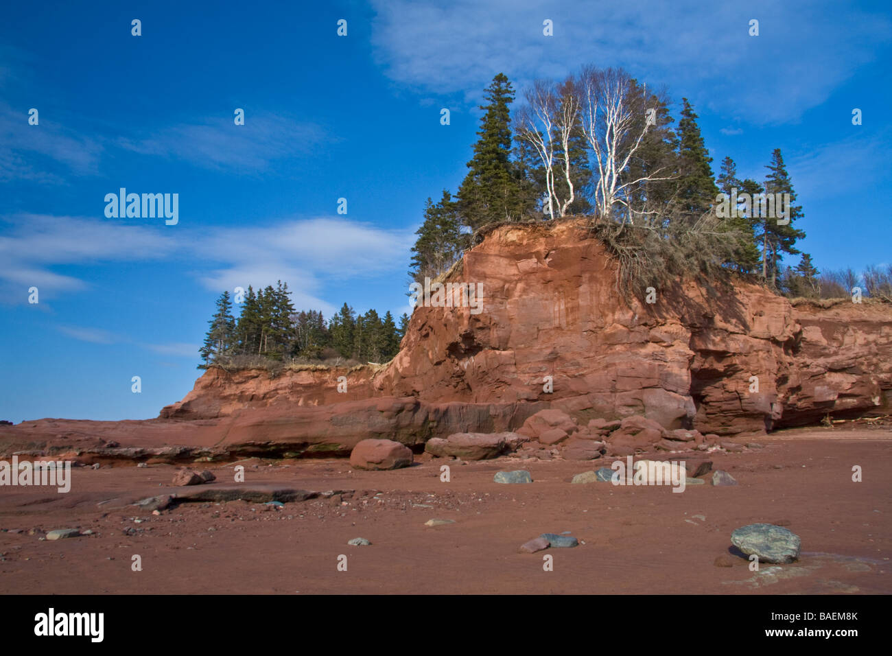 Marée basse à Burncoat Head se - Baie de Fundy, bassin Minas, Burncoat Head, Nova Scotia, Canada Banque D'Images