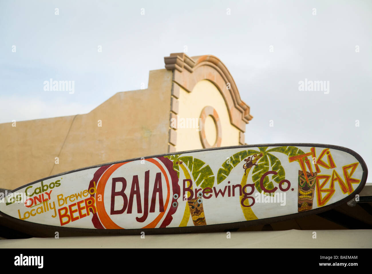 Mexique San Jose del Cabo Surf avec nom de brewery peint Banque D'Images