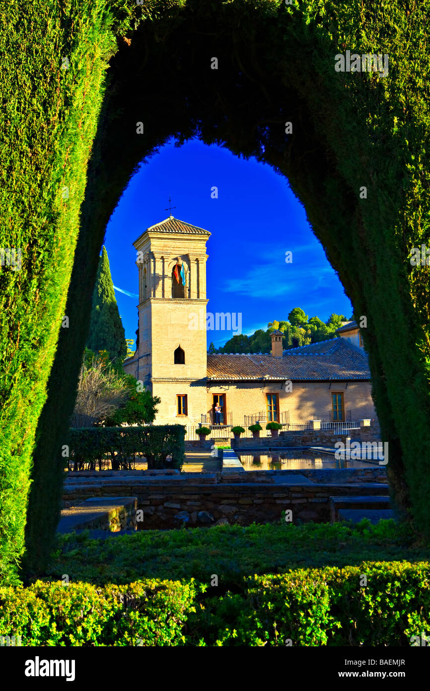Parador de San Francisco (Hotel), anciennement le monastère de Saint Francis, l'Alhambra (Alhambra) - nommé par l'UNESCO. Banque D'Images