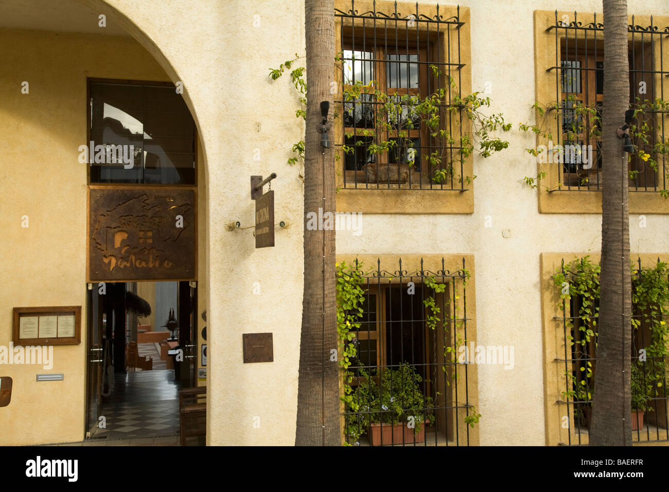Mexique San Jose del Cabo et entrée à l'extérieur Casa Natalia boutique hotel situé près de plaza Banque D'Images