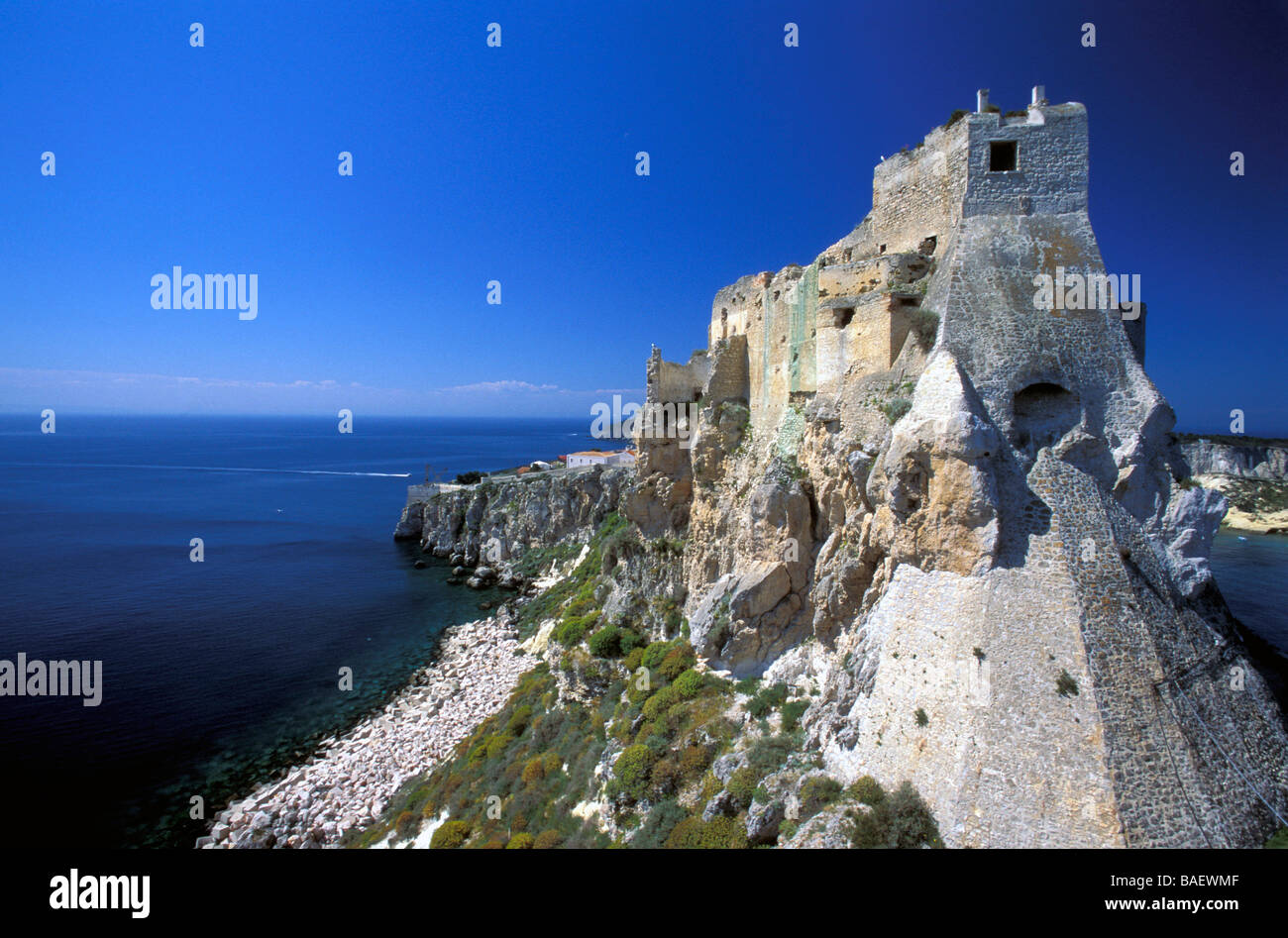 Monastère, l'île de San Nicola, îles Tremiti, Pouilles, Italie Banque D'Images