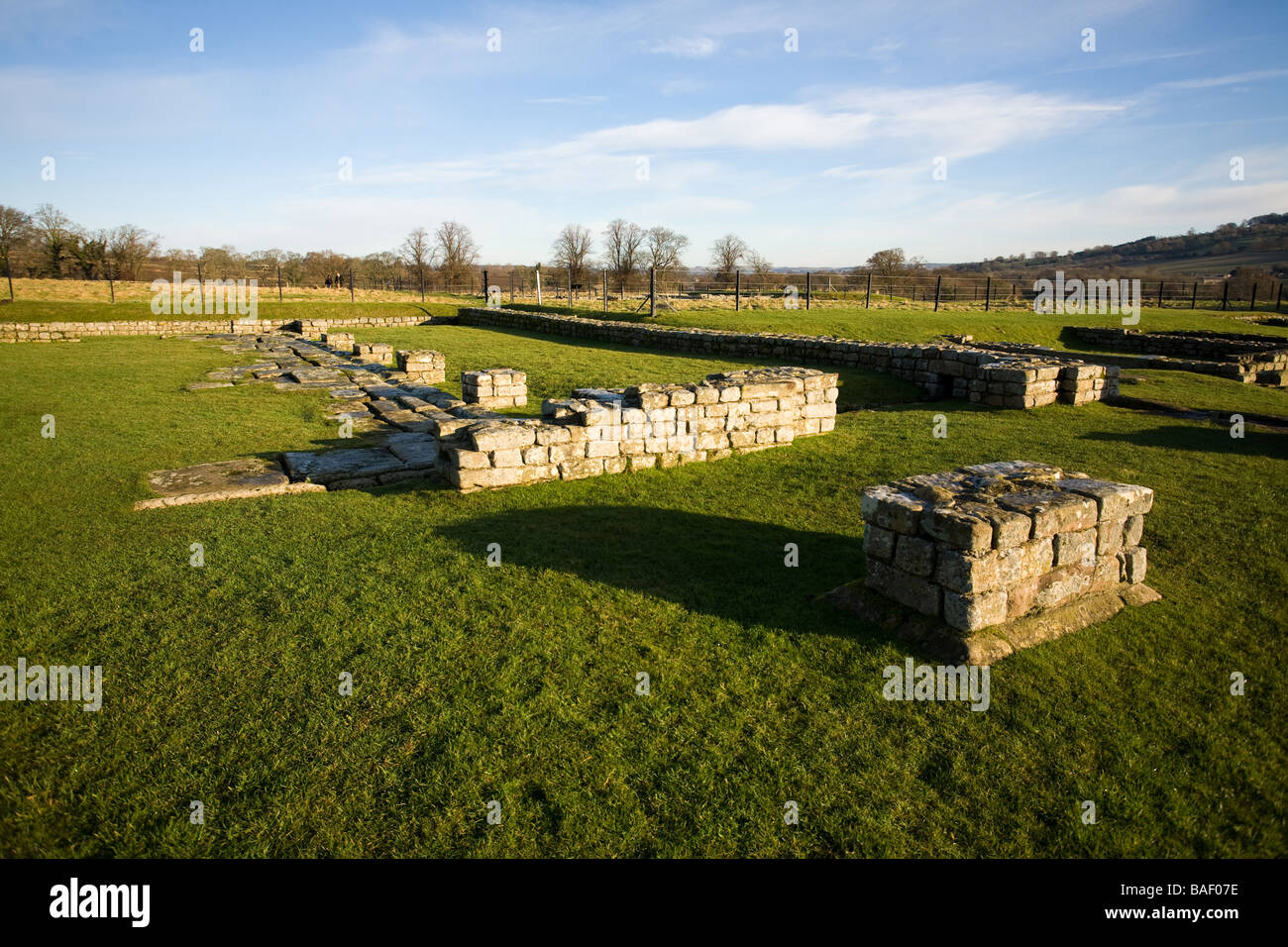 S de l'administration centrale au Fort romain de Chesters Northumberland England Banque D'Images