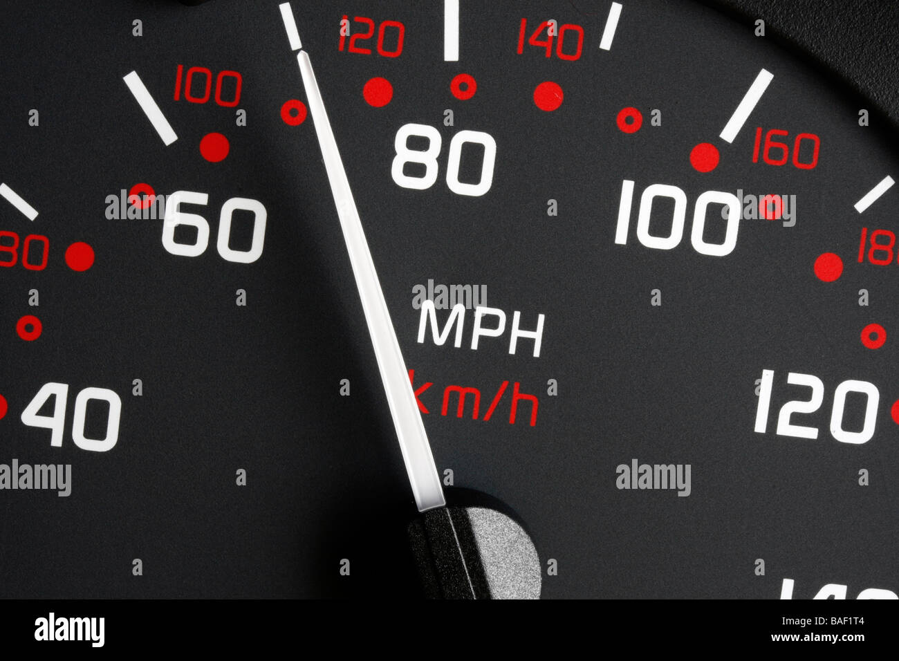 Indicateur de vitesse véhicule montrant 70 mph Banque D'Images