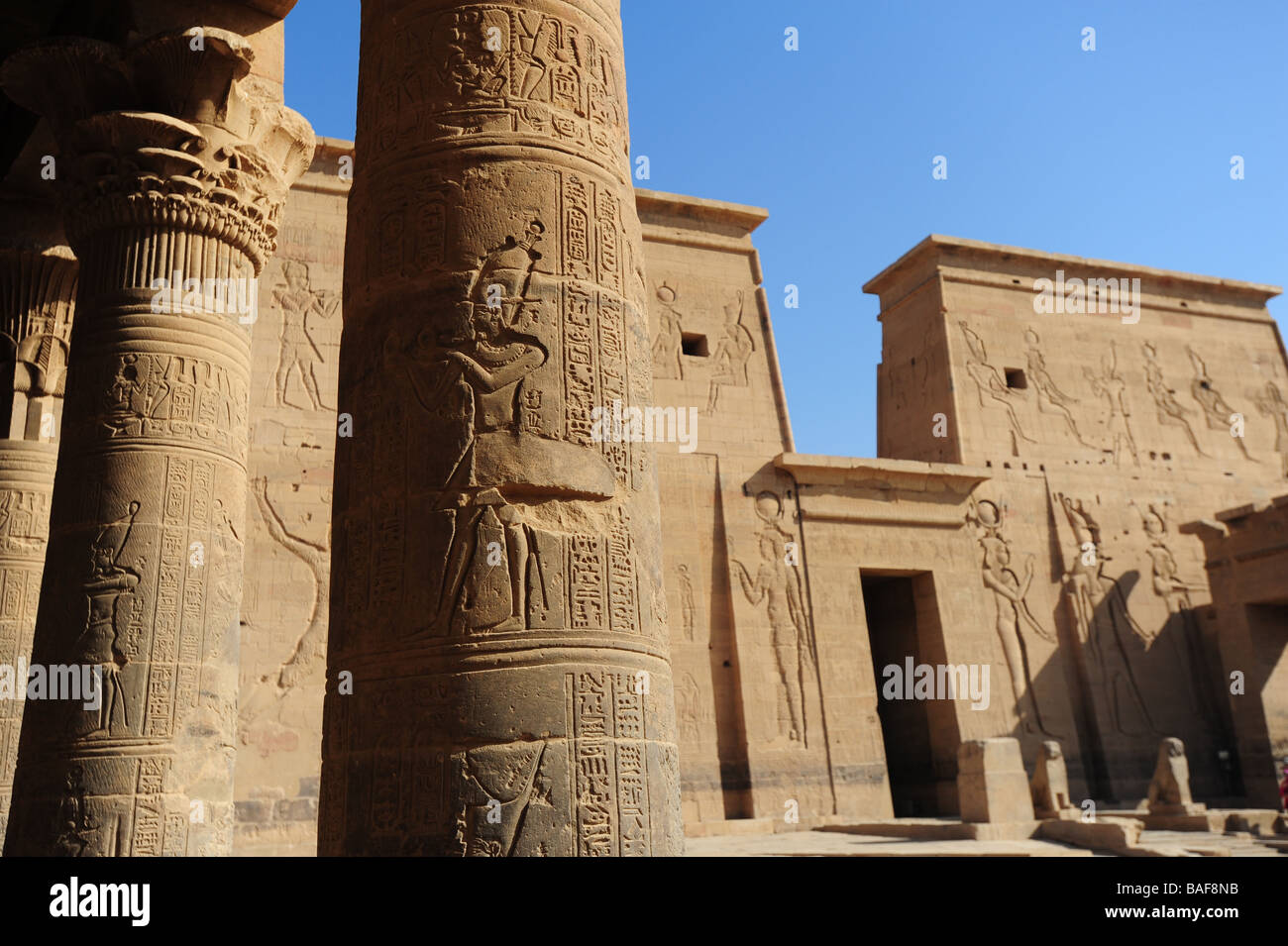 Afrique Egypte Temple de Philae près d'Assouan Temple d'Isis Banque D'Images