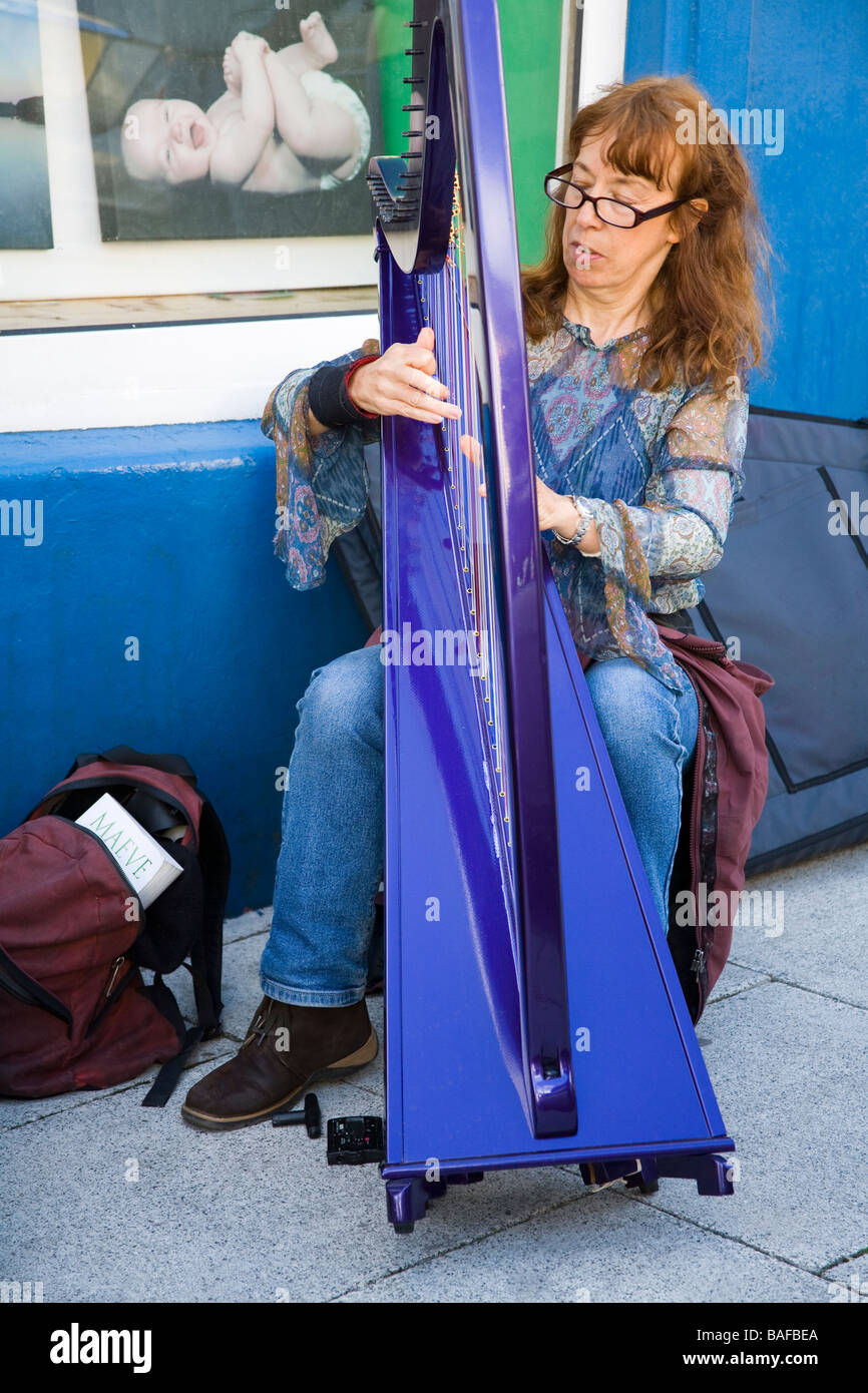 Musicien à l'Festival Français Ballyshannon Ville Comté de Donegal Irlande Banque D'Images