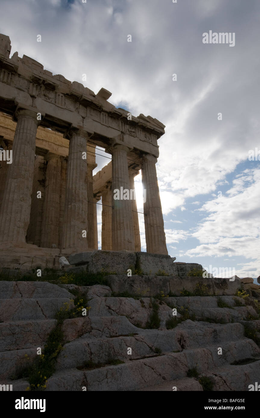 Temple du Parthénon sur l'Acropole Athènes Banque D'Images