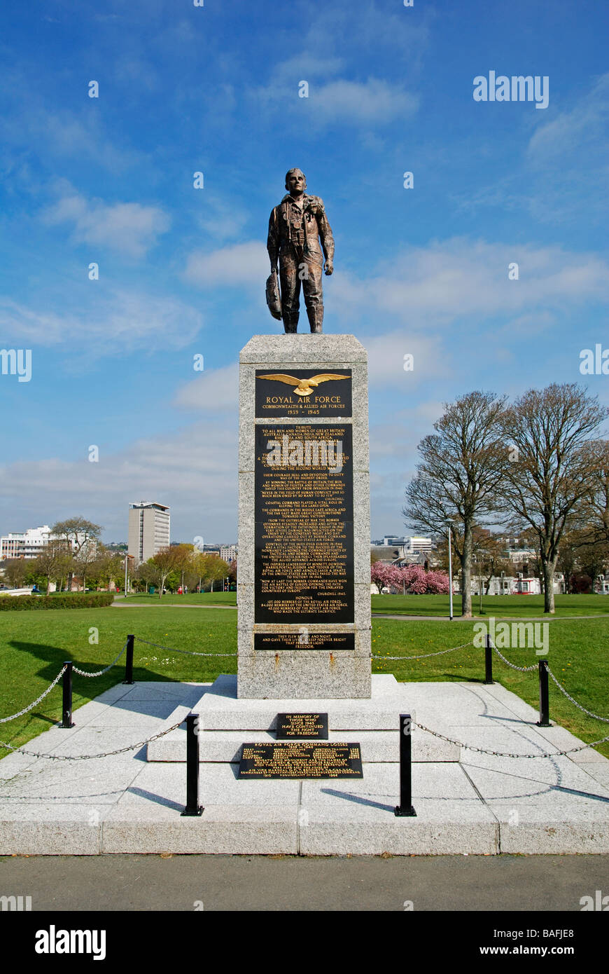 Le monument de la RAF sur l'Hoe de Plymouth, Devon, Angleterre, Royaume-Uni Banque D'Images