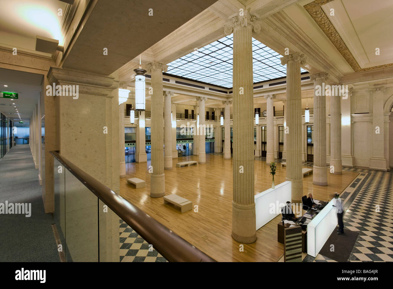 41 Lothbury, Londres, Royaume-Uni, Gmw Architectes, 41 lothbury vue générale rénovation en hall bancaire. Banque D'Images