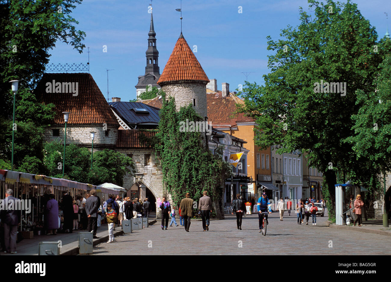 Estonie (pays baltes), la région de Harju, Tallinn, vieille ville, centre historique classé au Patrimoine Mondial de l'Unesco, la Porte Viru Banque D'Images