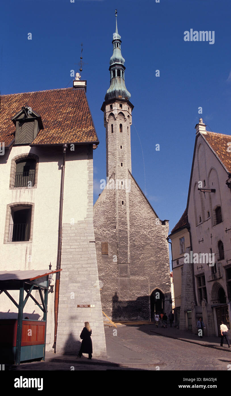 Estonie (pays baltes), la région de Harju, Tallinn, vieille ville, centre historique classé au Patrimoine Mondial par l'Unesco, l'hôtel de ville Banque D'Images