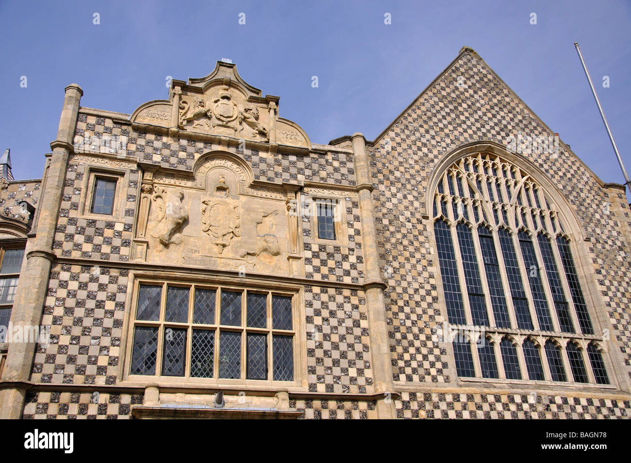 Trinity Guildhall façade, marché le samedi Place, King's Lynn, Norfolk, Angleterre, Royaume-Uni Banque D'Images