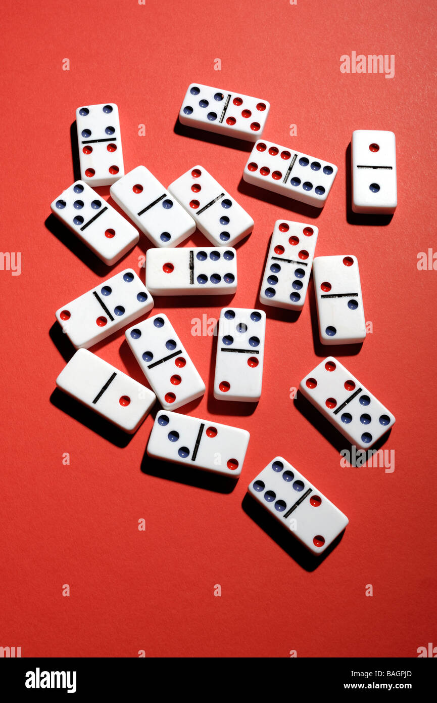 Randon dominos blanc Banque D'Images