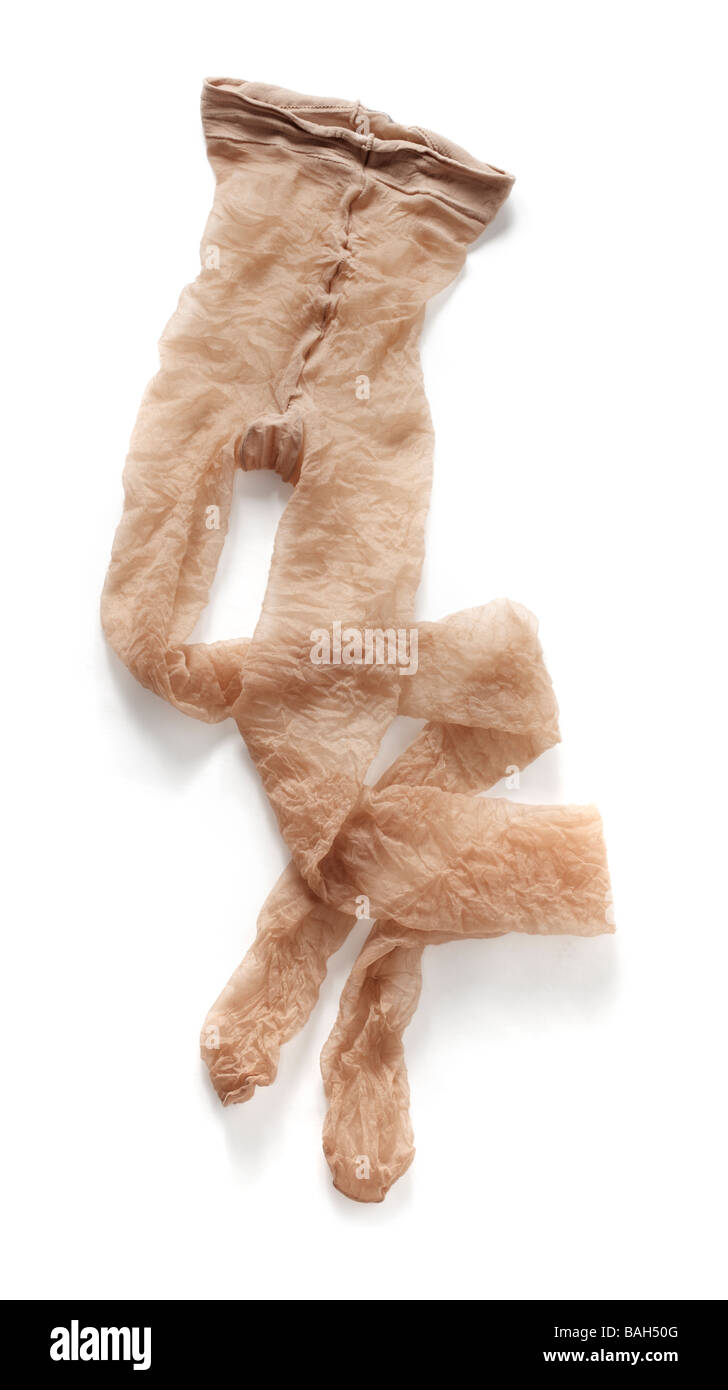 Pantyhose brun sur blanc Banque D'Images