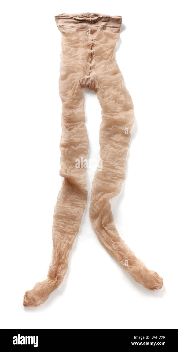 Pantyhose brun sur blanc Banque D'Images