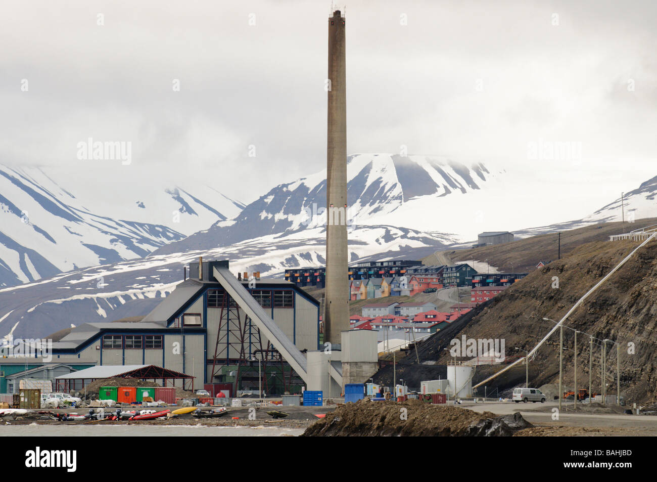 L'industrie minière Spitsbergen Longyearbyen Banque D'Images