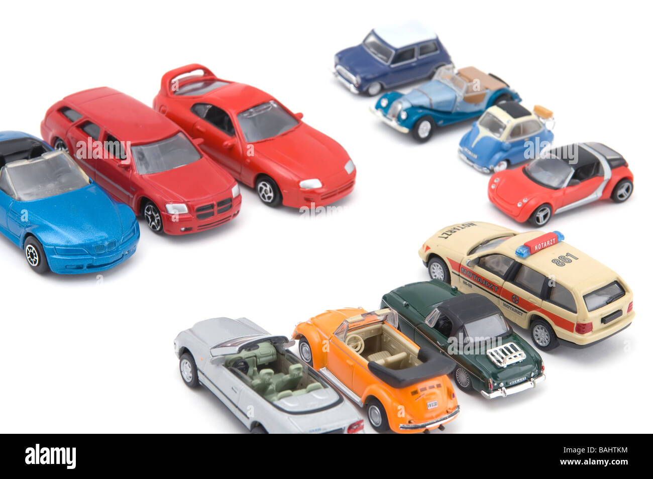 Sur le modèle de l'objet blanc petite voiture Banque D'Images