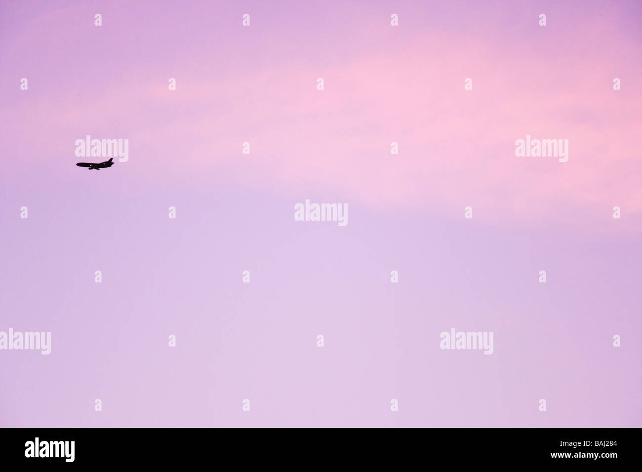 L'aviation commerciale, d'un aéronef en vol. Banque D'Images