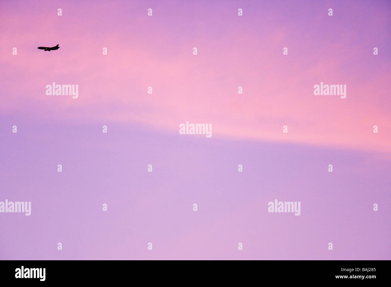 L'aviation commerciale, d'un aéronef en vol. Banque D'Images