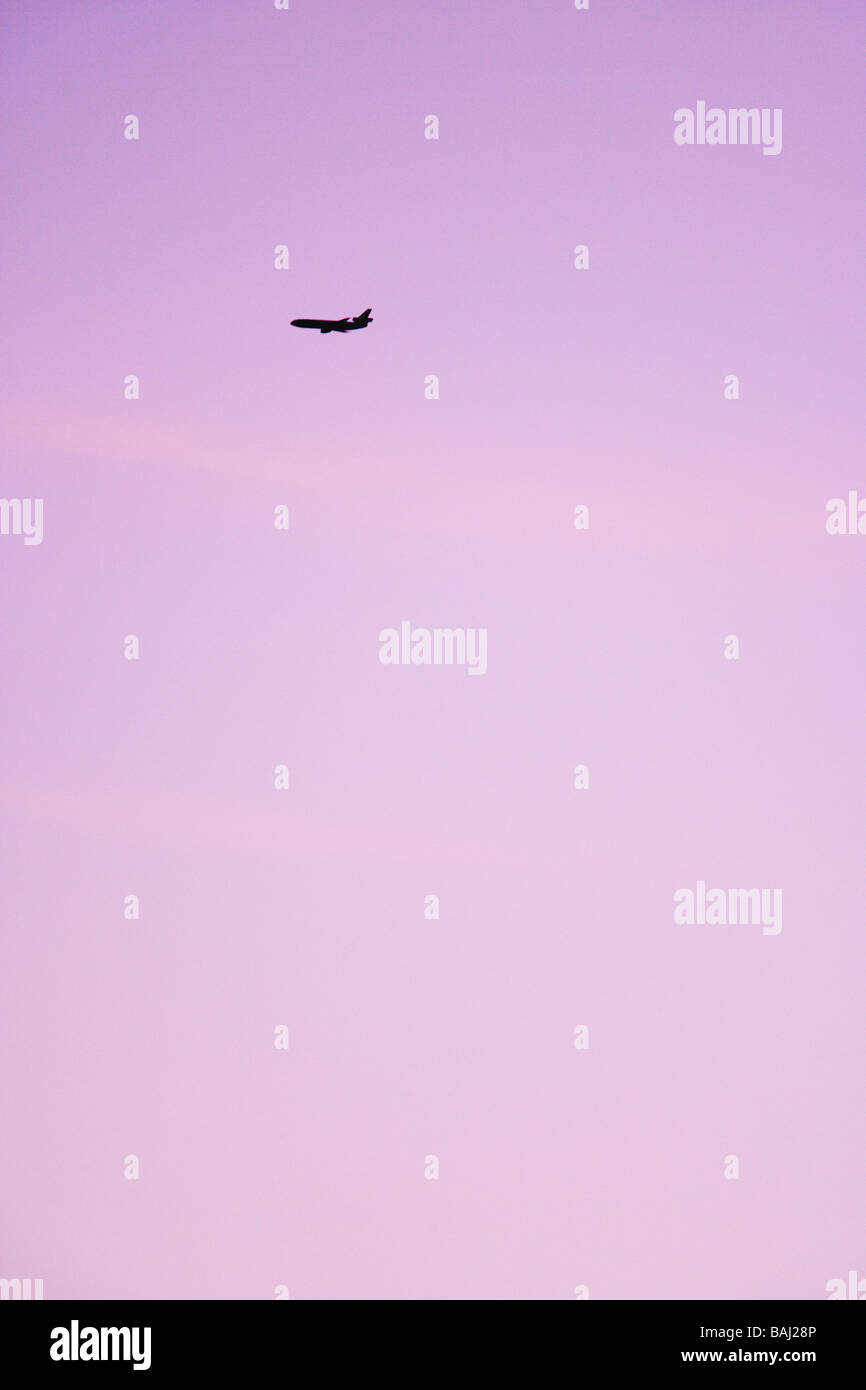 L'aviation commerciale, d'un aéronef en vol. Banque D'Images