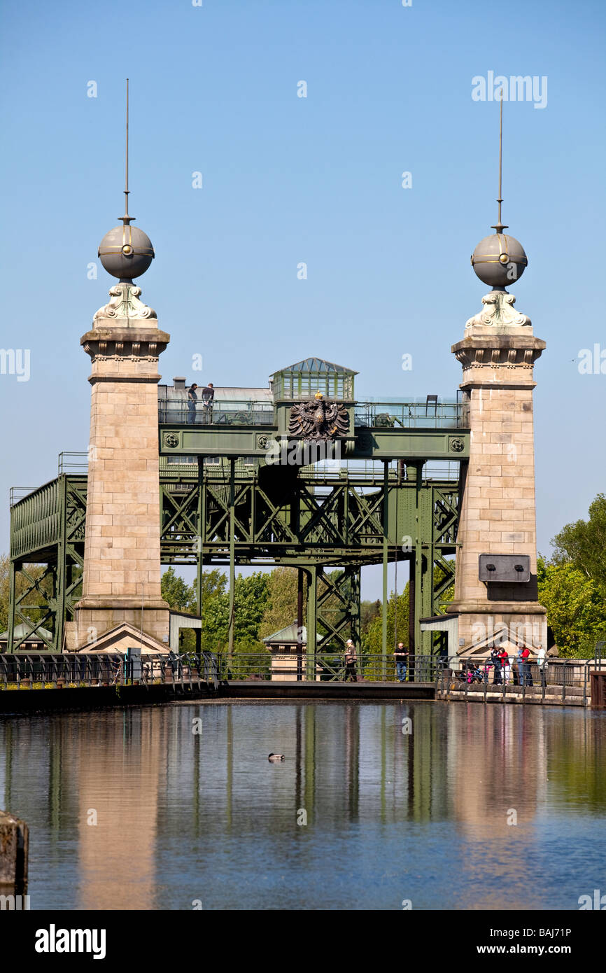 Henrichenburg Shiplift l'ancien dans la ville de Waltrop, l'itinéraire de la culture industrielle , NRW, Rhénanie du Nord-Westphalie, Allemagne Banque D'Images