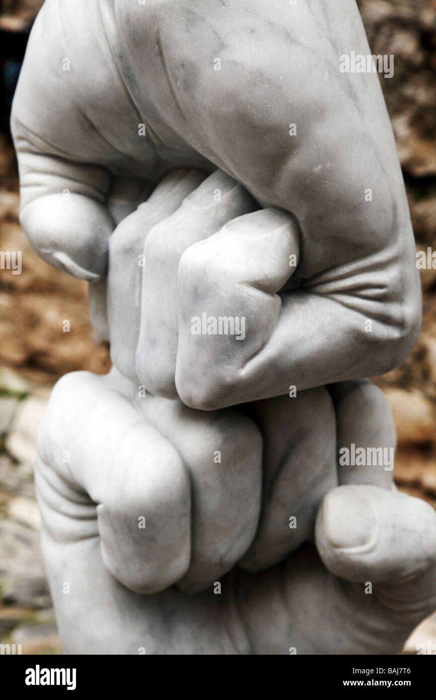 Fist, sculpture en poings, Saint Paul de Vence Banque D'Images