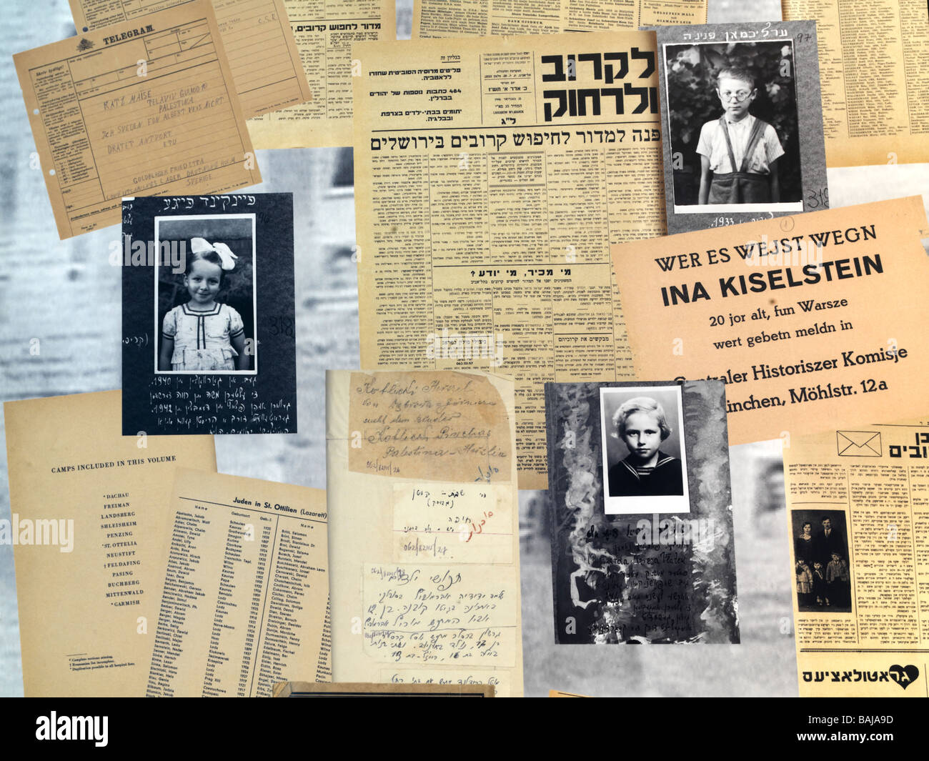 Israël, Jérusalem, Yad Vashem, exposition des victimes de l'Holocauste Banque D'Images