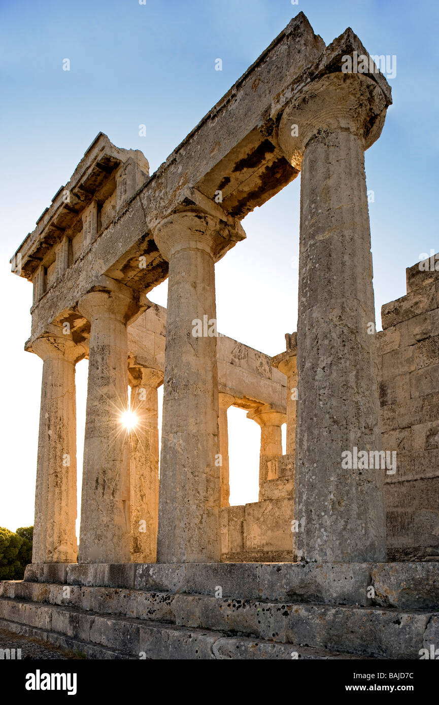 La Grèce, l'île du golfe Saronique, l'île d'Egine, Temple d'Afaia (apher) Banque D'Images