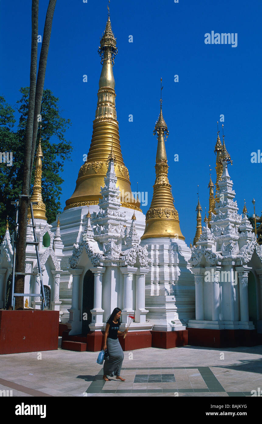 Myanmar (Birmanie), Rangoon, Rangoon, la Division de la ville Paya Shwedagon Pagoda Banque D'Images