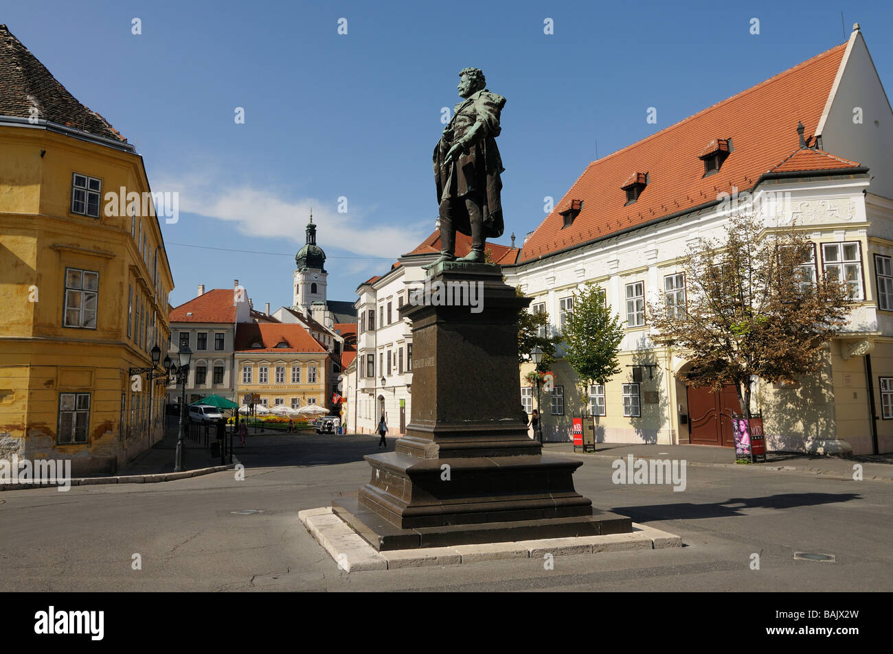 Place de la ville de Györ Gyoer Hongrie Europe Banque D'Images