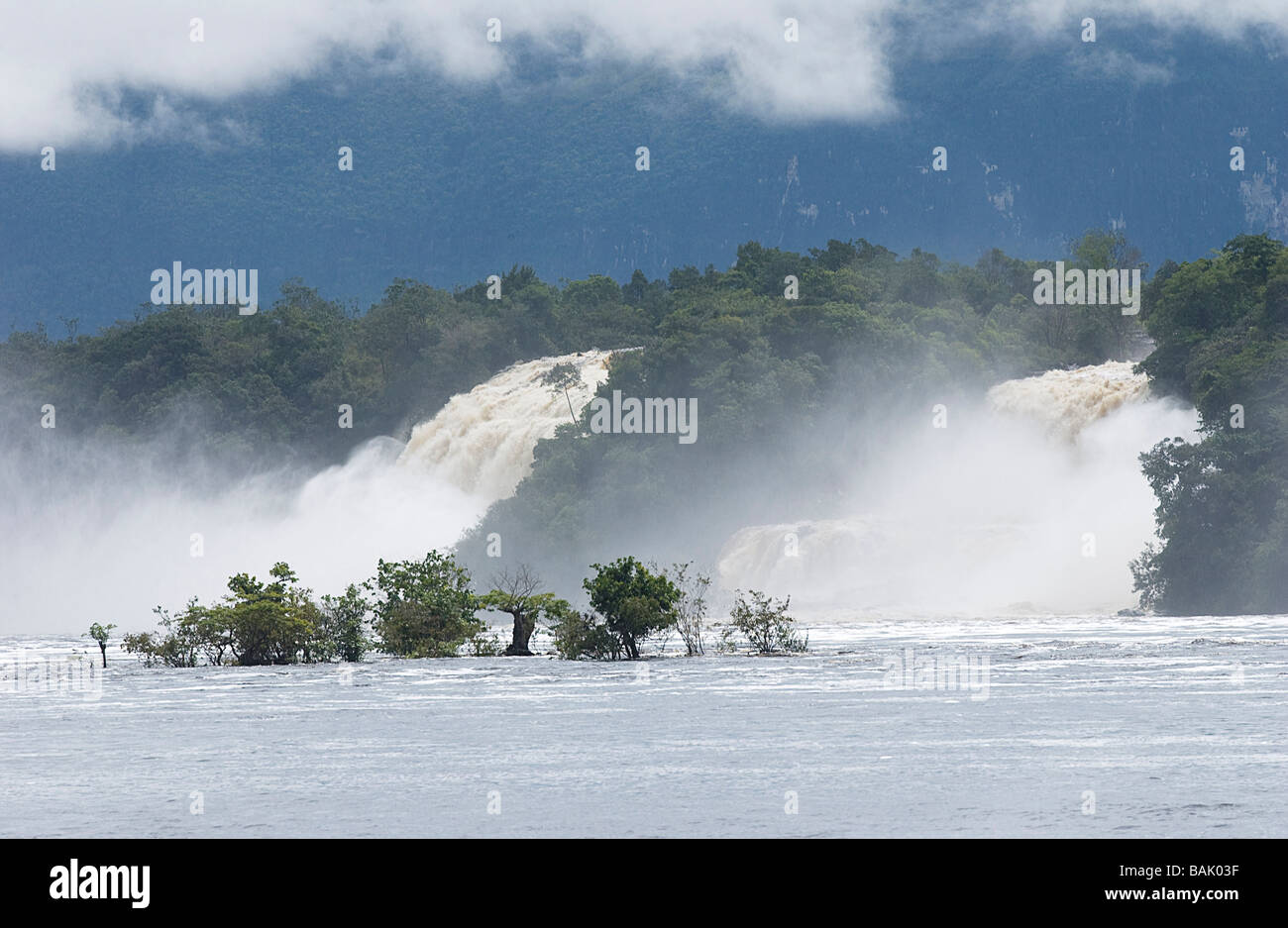 Le Venezuela, l'État de Bolivar, Gran Sabana, région Parc national Canaima, inscrite au Patrimoine Mondial de l'UNESCO, le paysage de la Banque D'Images