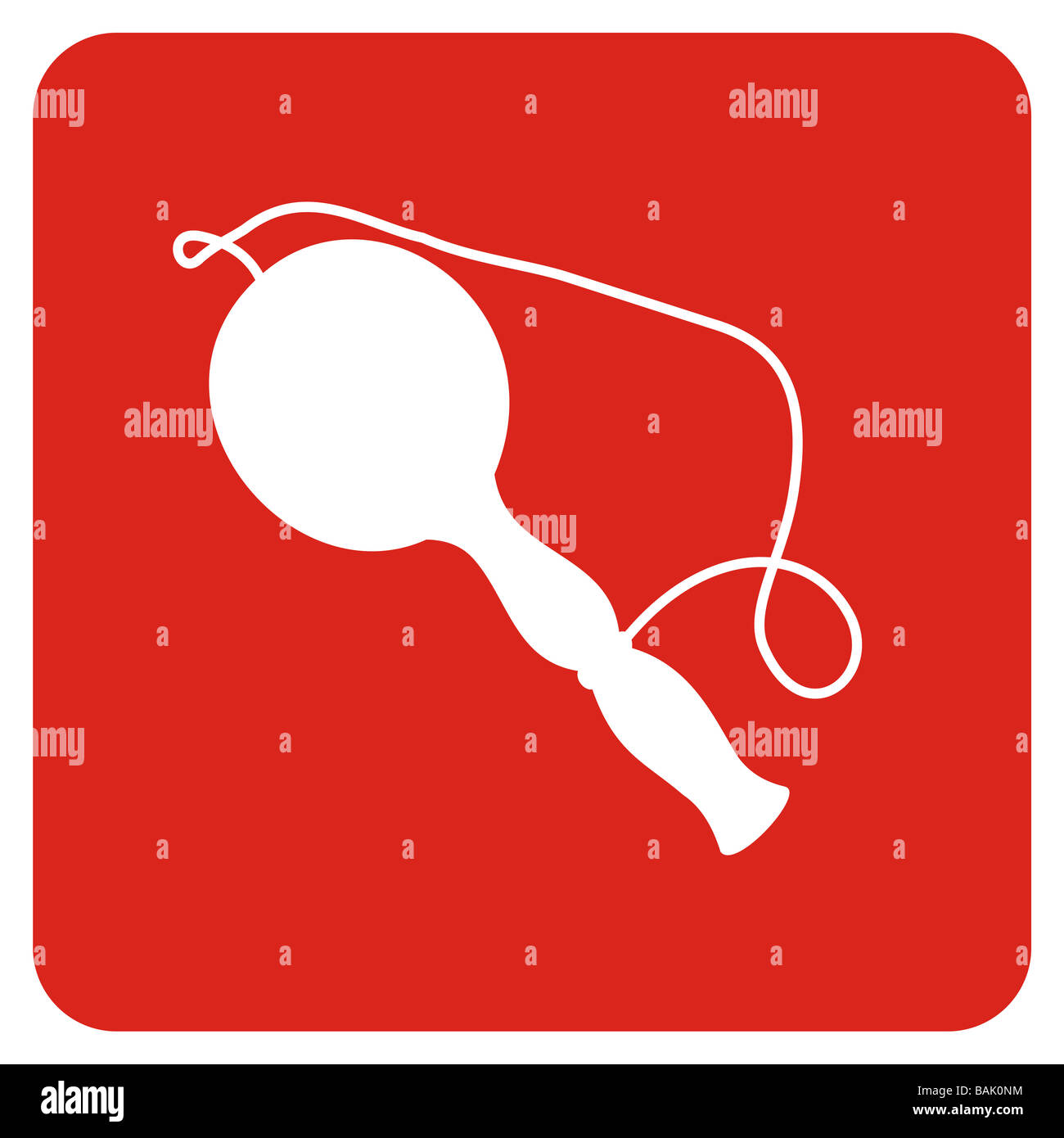 Le bilboquet jouet wodden icône dans un carré rouge fichier vecteur disponible Banque D'Images