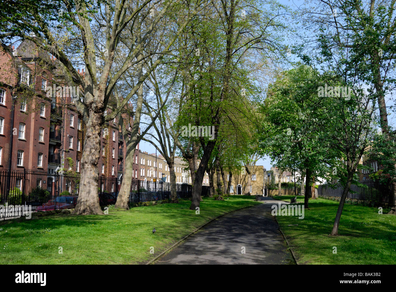 Jardins publics de Stepney Green London Whitechapel Banque D'Images