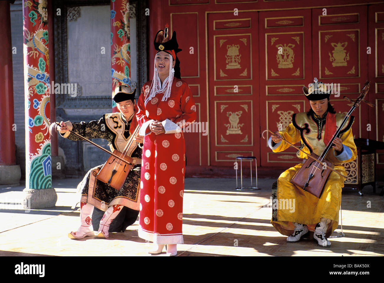 La Mongolie, Oulan-Bator, spectacle folklorique, Monastère Chijin Banque D'Images