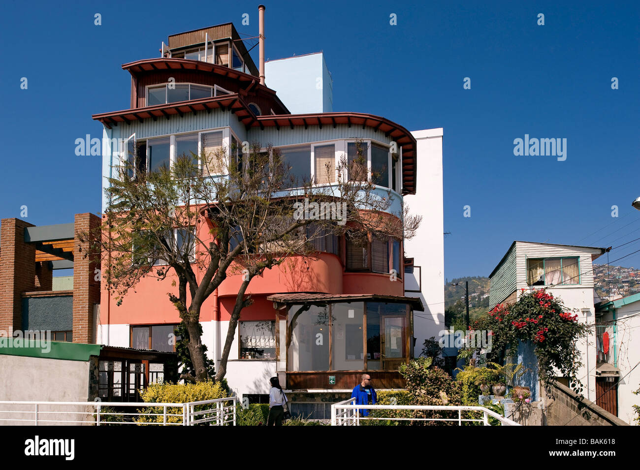 Le Chili, Valparaiso, Valparaiso, le quartier historique classé au Patrimoine Mondial de l'UNESCO, le Cerro Bellavista, la Sebastiana, Banque D'Images