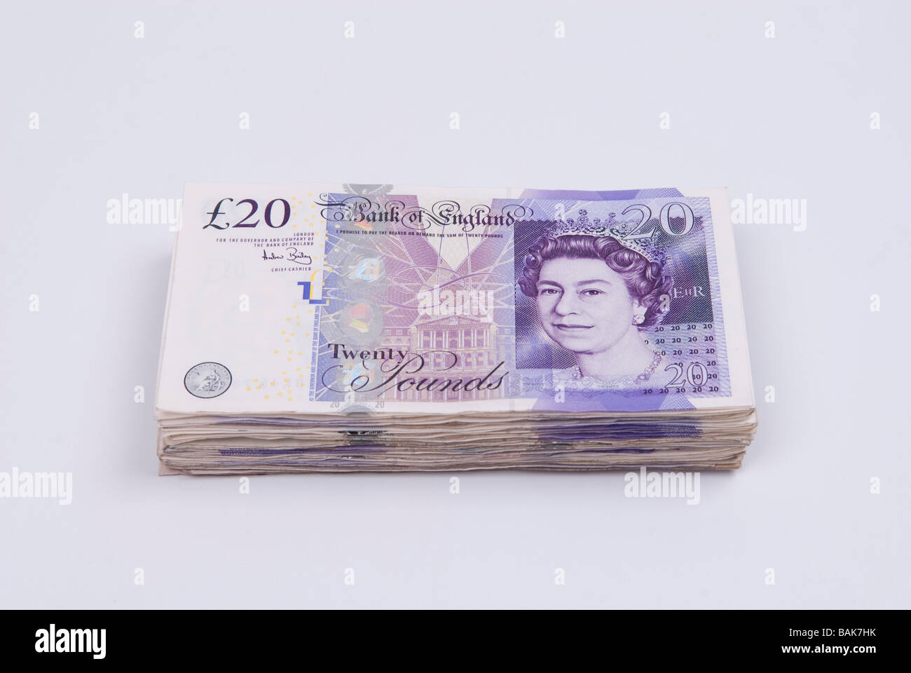 La monnaie britannique sur un fond blanc. Banque D'Images