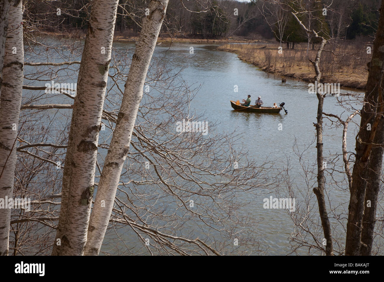 Les pêcheurs sur la rivière Manistee Banque D'Images