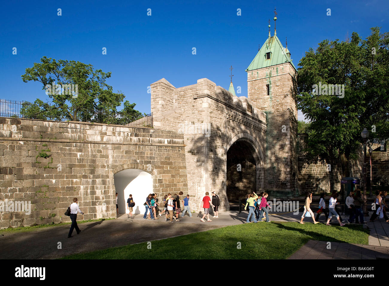 Canada, Québec, province de Québec, de la Vieille Ville inscrite au Patrimoine Mondial de l'UNESCO, les remparts, la Porte St Louis Banque D'Images