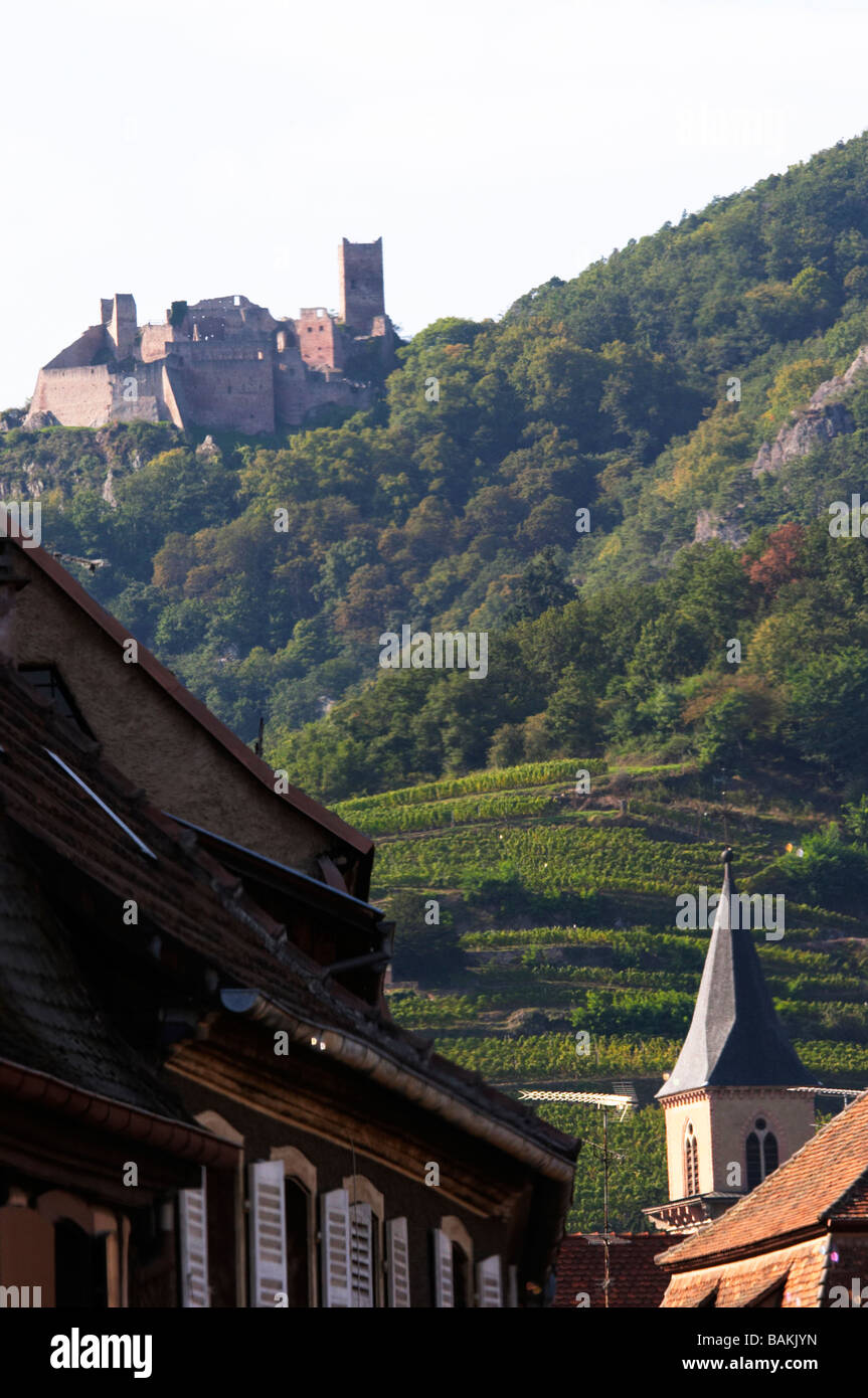 Toits du village ch. st ulrich en retour ribeauville alsace france Banque D'Images