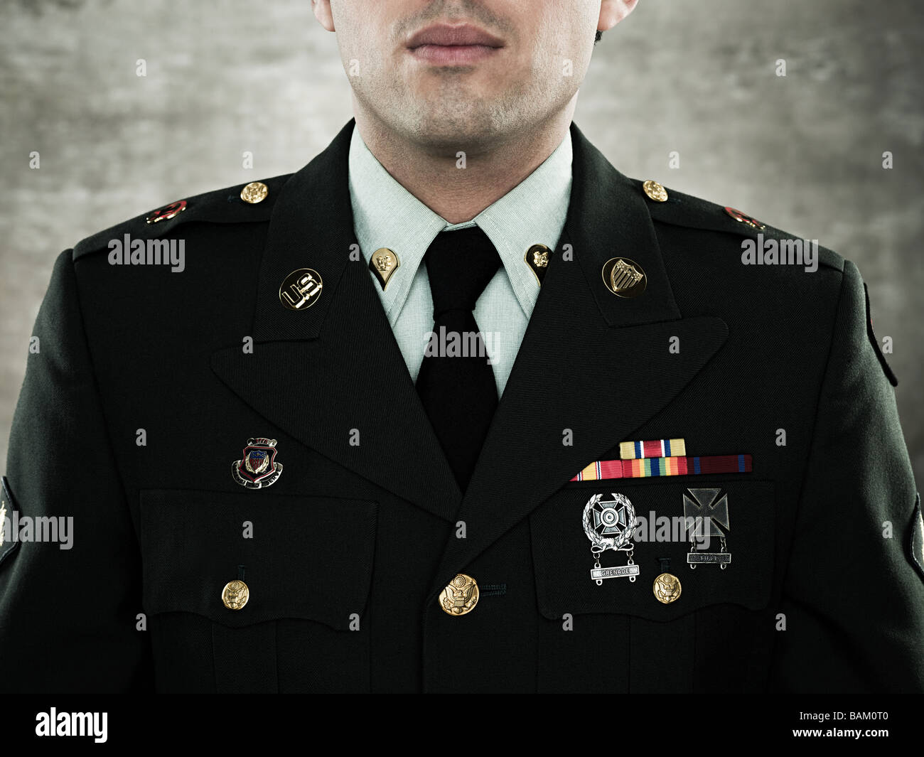 Portrait d'un soldat en uniforme Banque D'Images