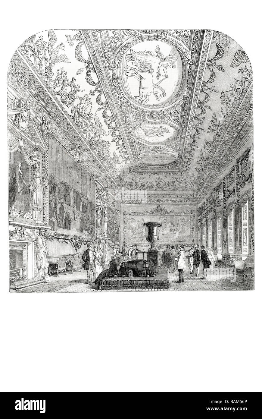 Maison Northumberland la grande galerie manoir jacobéen Suffolk Percy famille Londres 1851 Banque D'Images