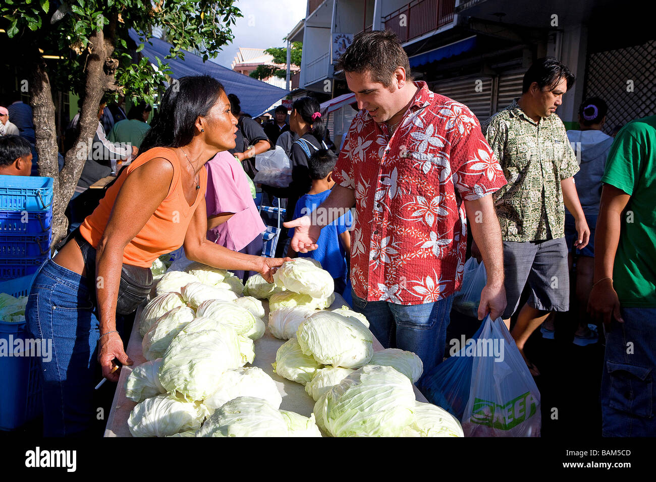 La France, la Polynésie française, archipel de la société, îles du vent, Tahiti, Papeete, marché, chef Sebastien Philizot l'achat Banque D'Images