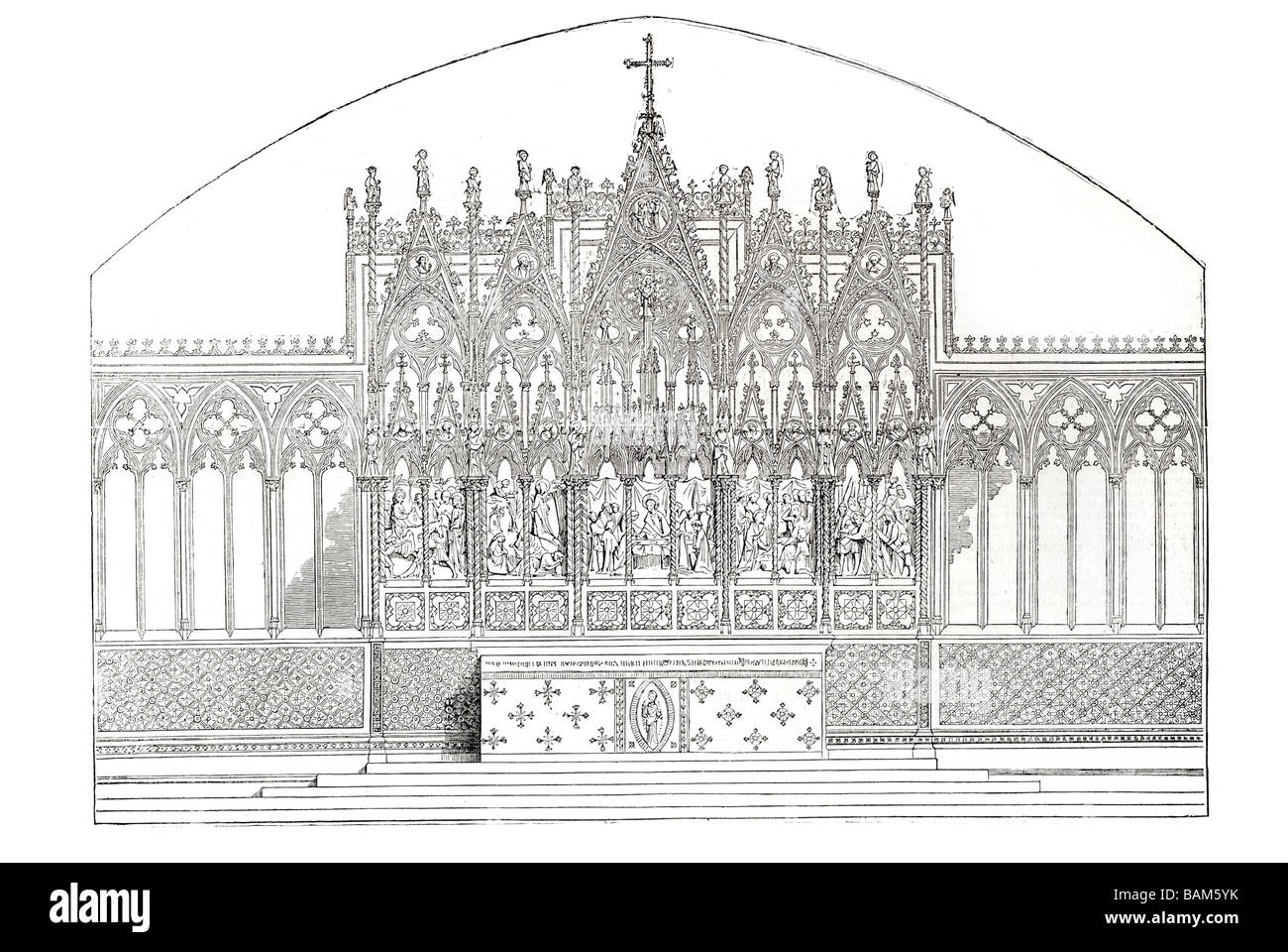 Le nouveau retable en pierre et de l'albâtre de cathédrale d'Ely Banque D'Images