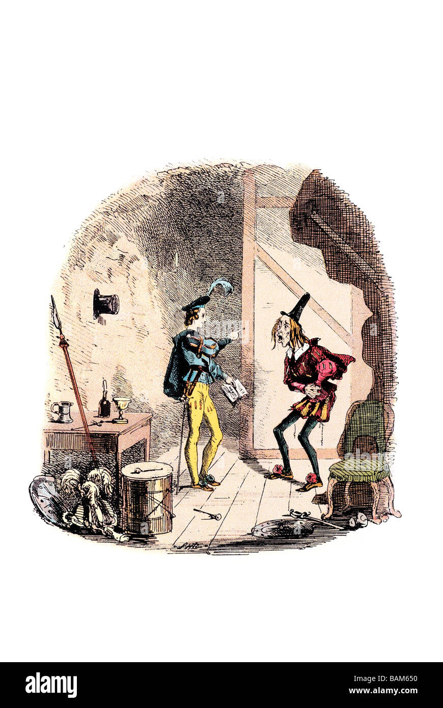 Nicholas indique à smike dans l'art d'agir la vie et les Aventures de Nicholas Nickleby une bande dessinée roman de Charles Dickens Banque D'Images