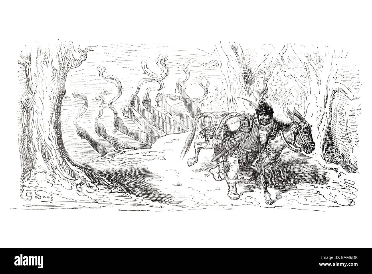 Chapitre XXXV où figure l'information donnée à Don Quichotte comment désenchanter dulcinea avec d'autres passages merveilleux Banque D'Images
