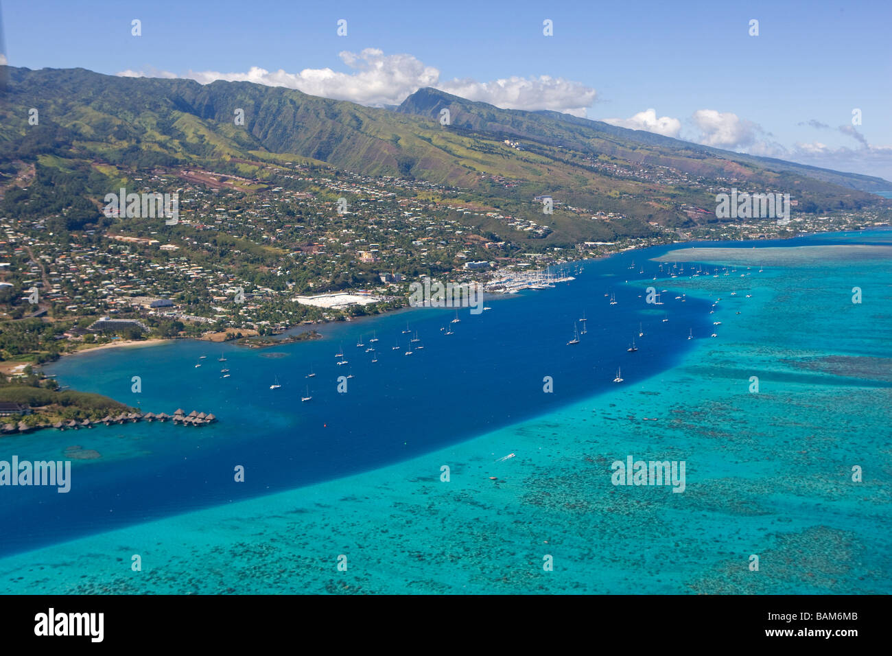 La France, la Polynésie française, archipel de la société, îles du vent, Tahiti (vue aérienne) Banque D'Images