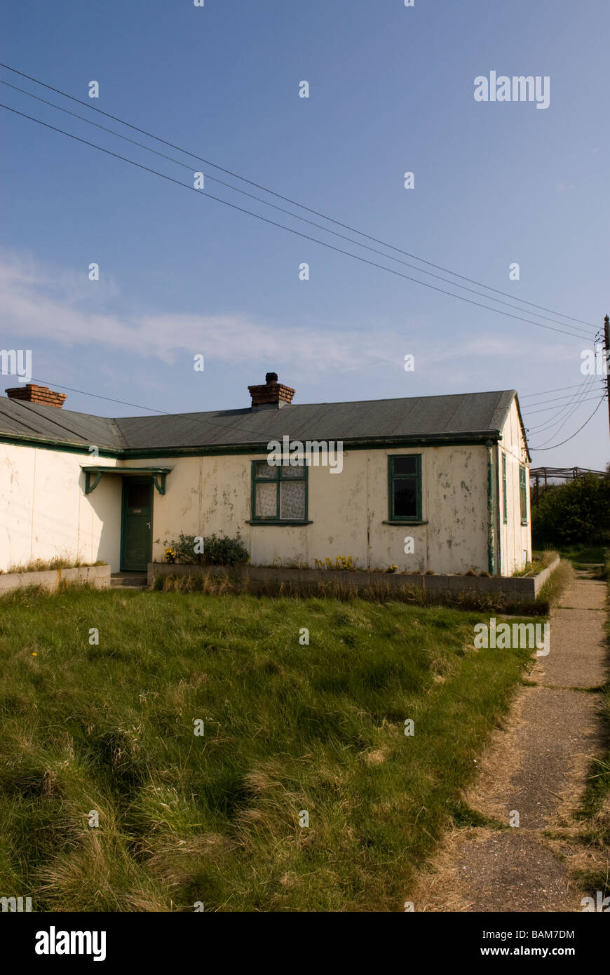 Hébergement vieux chalets à l'Observatoire d'oiseaux de repousser repousser Point East Riding of Yorkshire Angleterre Banque D'Images