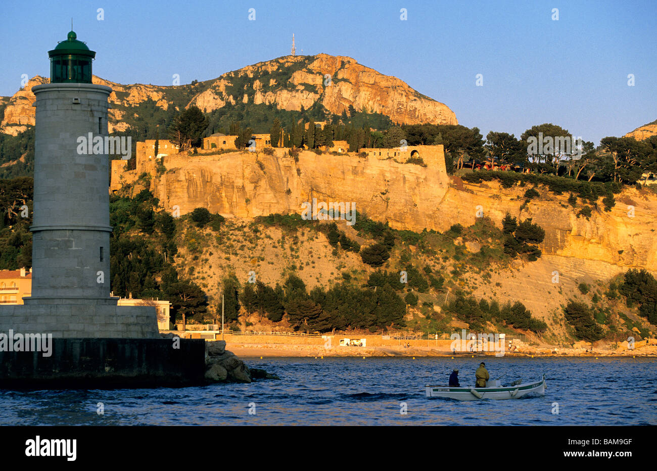 France, Bouches du Rhône, phare de la baie de cassis Banque D'Images
