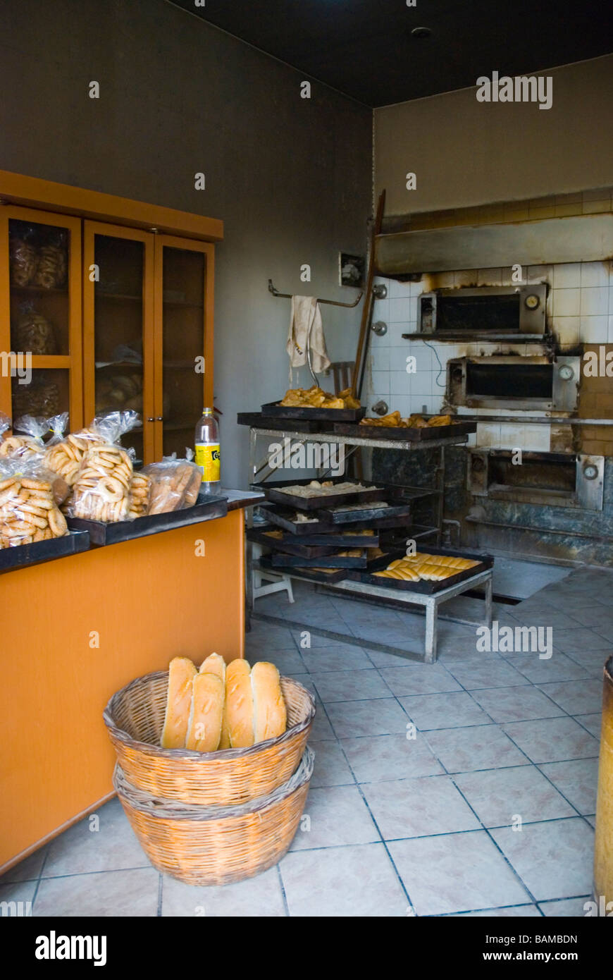 Magasin de vente de pains traditionnels Hania Crete Grèce Europe Banque D'Images