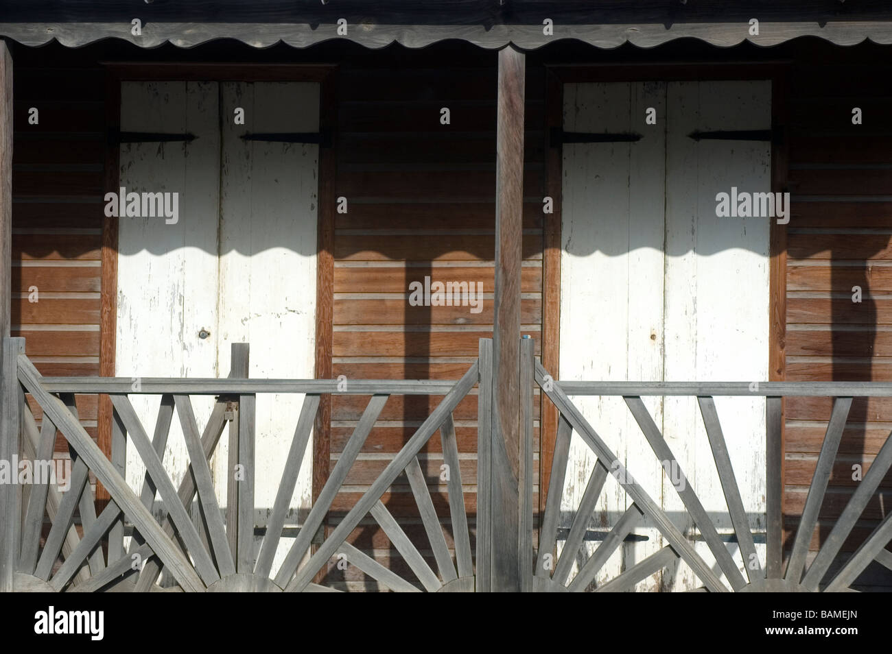 Maison en bois créole, Les Saintes, le français West-Indies Banque D'Images